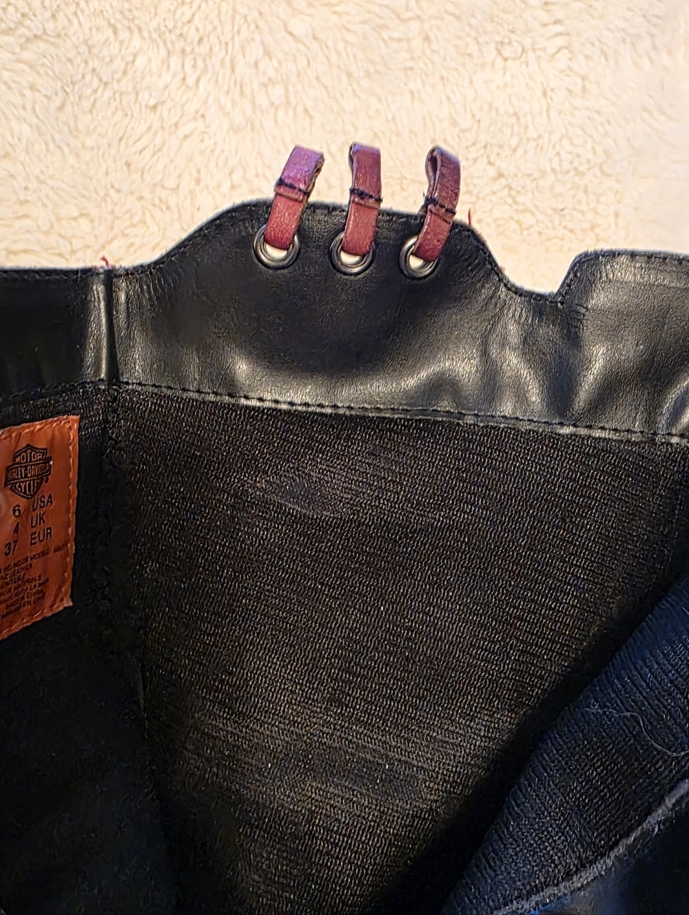 Harley-Davidson Vannis Red Leather Moto Boots - Size 6 - MINT Rare - Picture 12 of 15